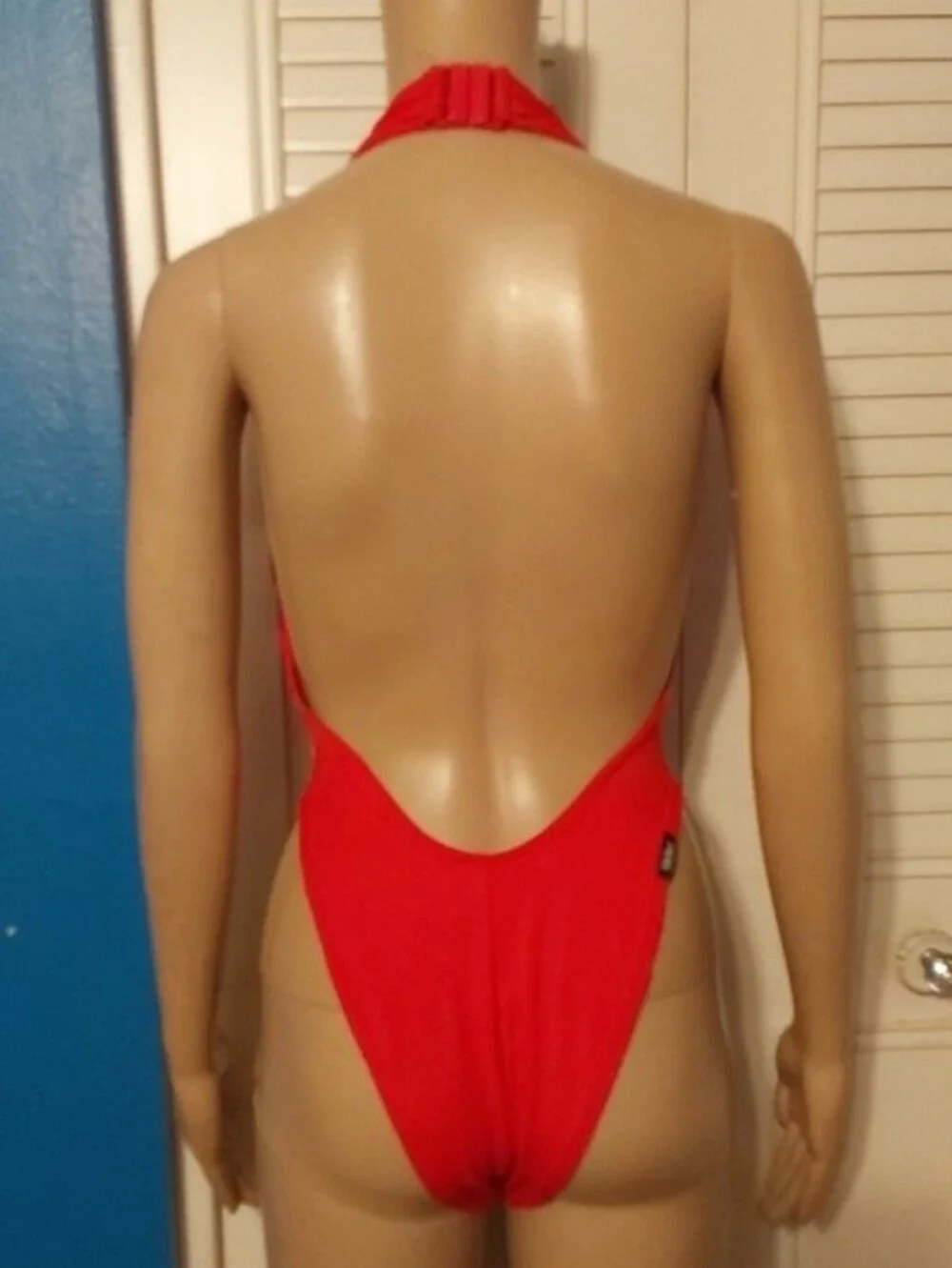 Mossimo Supply Co. Vintage Bright Red Halter One-Piece Swimsuit